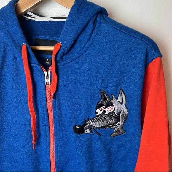 Hurley Signature Rat Yeah Buddy Blue Red Full Zip Hoodie Sweatshirt Men’s Large - Picture 2 of 9
